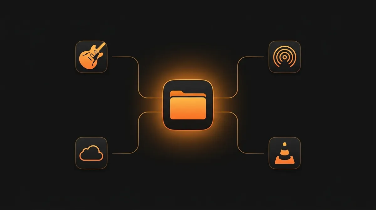 Your WAV file in the Files app connects to GarageBand, AirDrop, iCloud, and VLC — all without leaving iOS